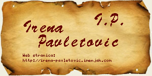 Irena Pavletović vizit kartica